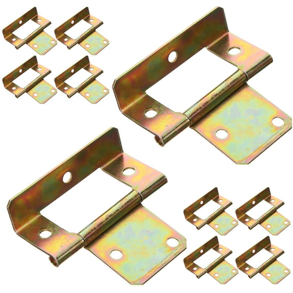10 Pcs Cabinet Door Hinges Non Mortise Flat for Inset Kitchen Bifold Shutter Small