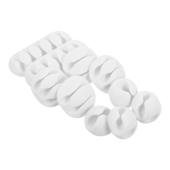 10 Pcs Cable Organizer Thread Rack Desktop Holder Wire Fixer Cord Keeper White Pp Office