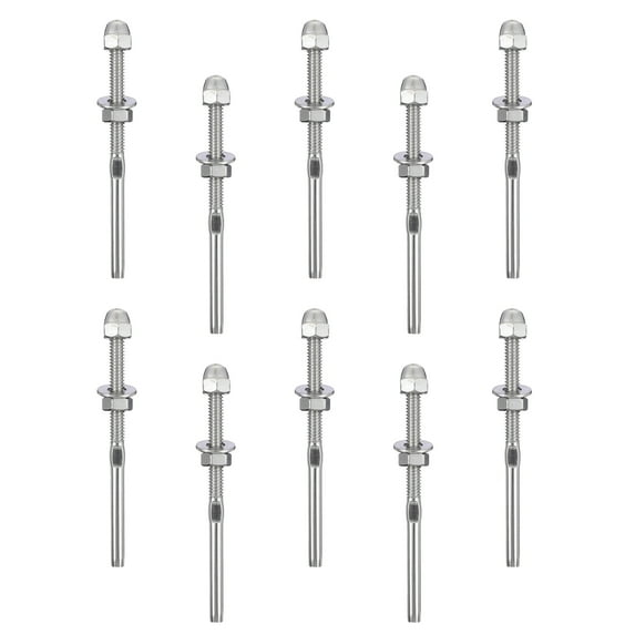 10 Pcs Cable Railing Kit Banister Railing Cable Tensioner Wire Rope Terminal Lasso Die Forging Stainless Steel