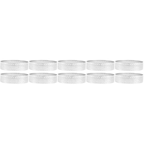 10 Pcs Cake Mold Fruitcake Cookies Biscuits Stainless Cake Rings Pie Mold Round Tarts Rings Non-stick Baking Tool