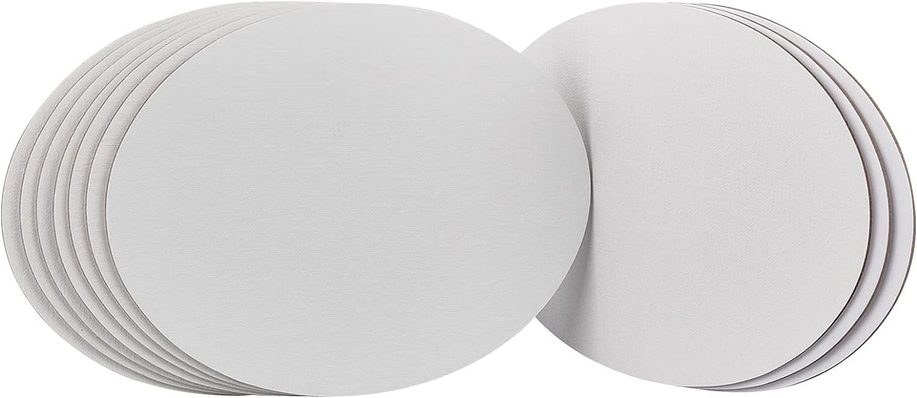10 Pcs Canvas Panels Wood and Linen Painting Canvas Oval Blank Oil Paint Board for Painting Craft Drawing White 18x24x0.3cm DIY