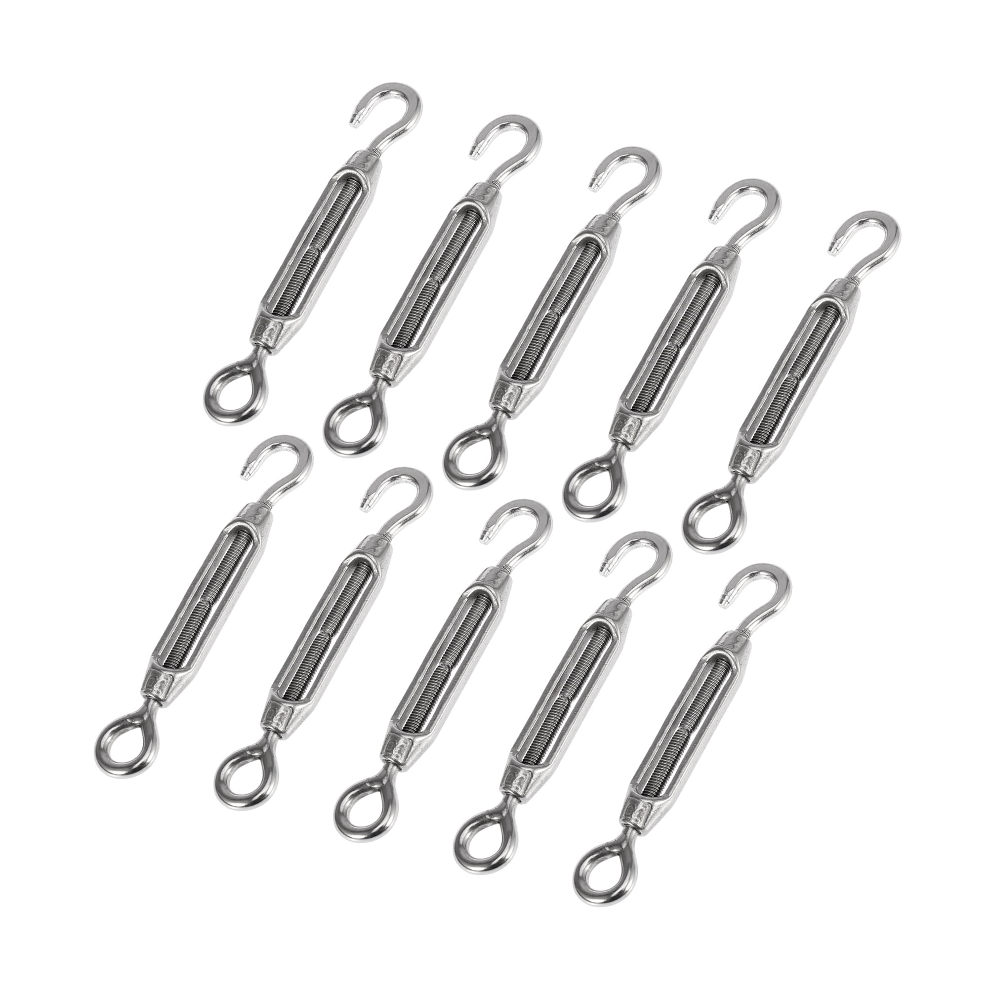 10 Pcs Car 304 Stainless Steel Hook Eye Turnbuckle Wire Rope Tension OC  Type 
