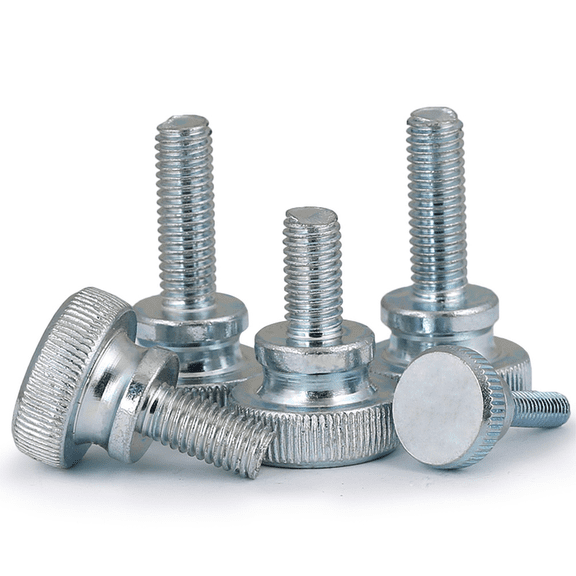 10 Pcs Carbon Steel Big Head Knurled Thumbscrews M5x16mm.