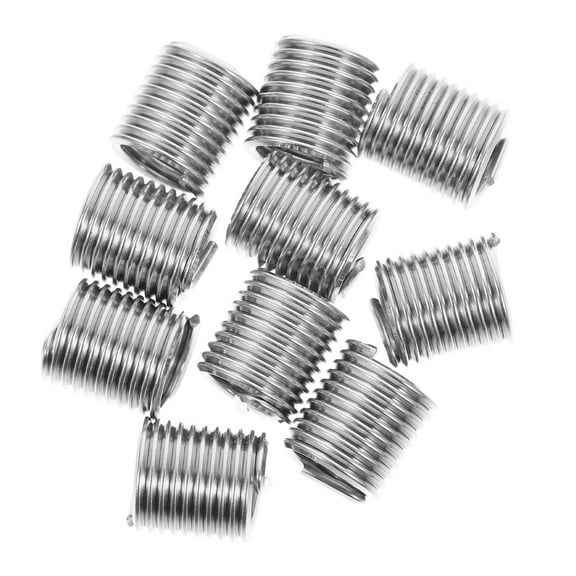 DINHEAROM 10Pcs Threaded Steel Screw Sleeves for Reliable Thread Restoration in Machines