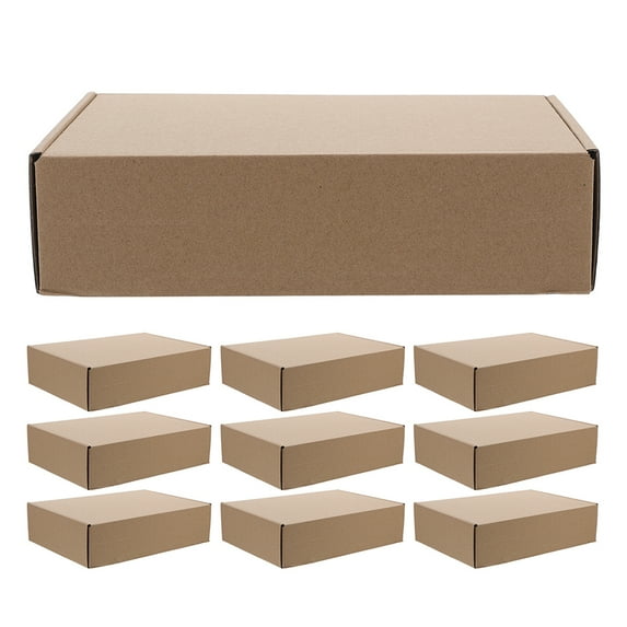10 Pcs Carton Shoe Boxes Flat Shipping Boxes Small Brown Boxes Corrugated Boxes Boxes for Moving
