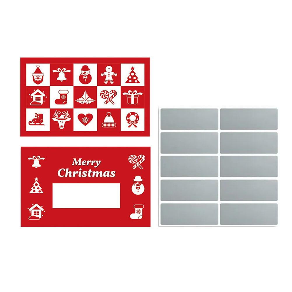 10 Pcs Cartoon Christmas Reward Scratch Card, DIY Scratch Off Game ...