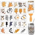 thumbnail image 1 of 10 Pcs Cats with Different Coat Patterns Cup Printing UV Transfer Papers 10 Styles Cat Climbing Walls Cats Falling PVC DIY Heat Transfer Stickers, 1 of 7