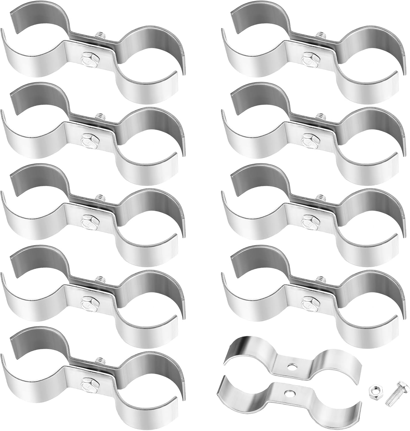 10 Pcs Chain Link Fence Panel Clamps 1 3/8 Inch Saddle Dog Kennel Frame Hardware Galvanized