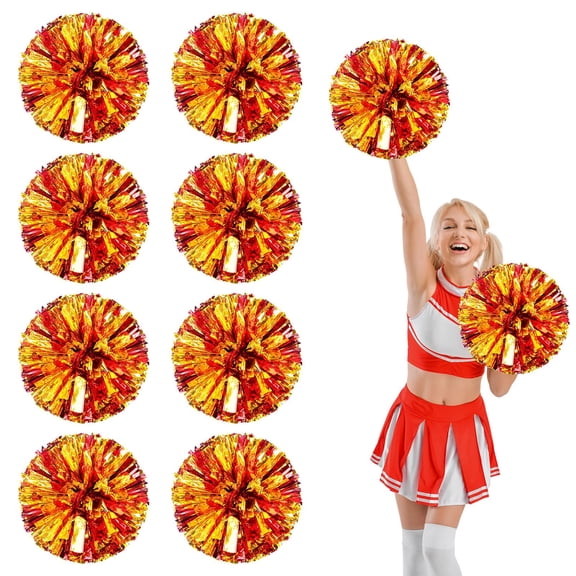 10 Pcs Cheerleading Pom Poms- Cheerleader Pompoms With Finger Holes-Fit For Team Spirit Sports Dance Cheering.