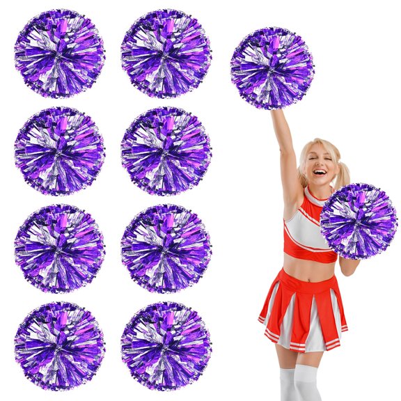 10 Pcs Cheerleading Pom Poms- Cheerleader Pompoms With Finger Holes-Fit For Team Spirit Sports Dance Cheering.