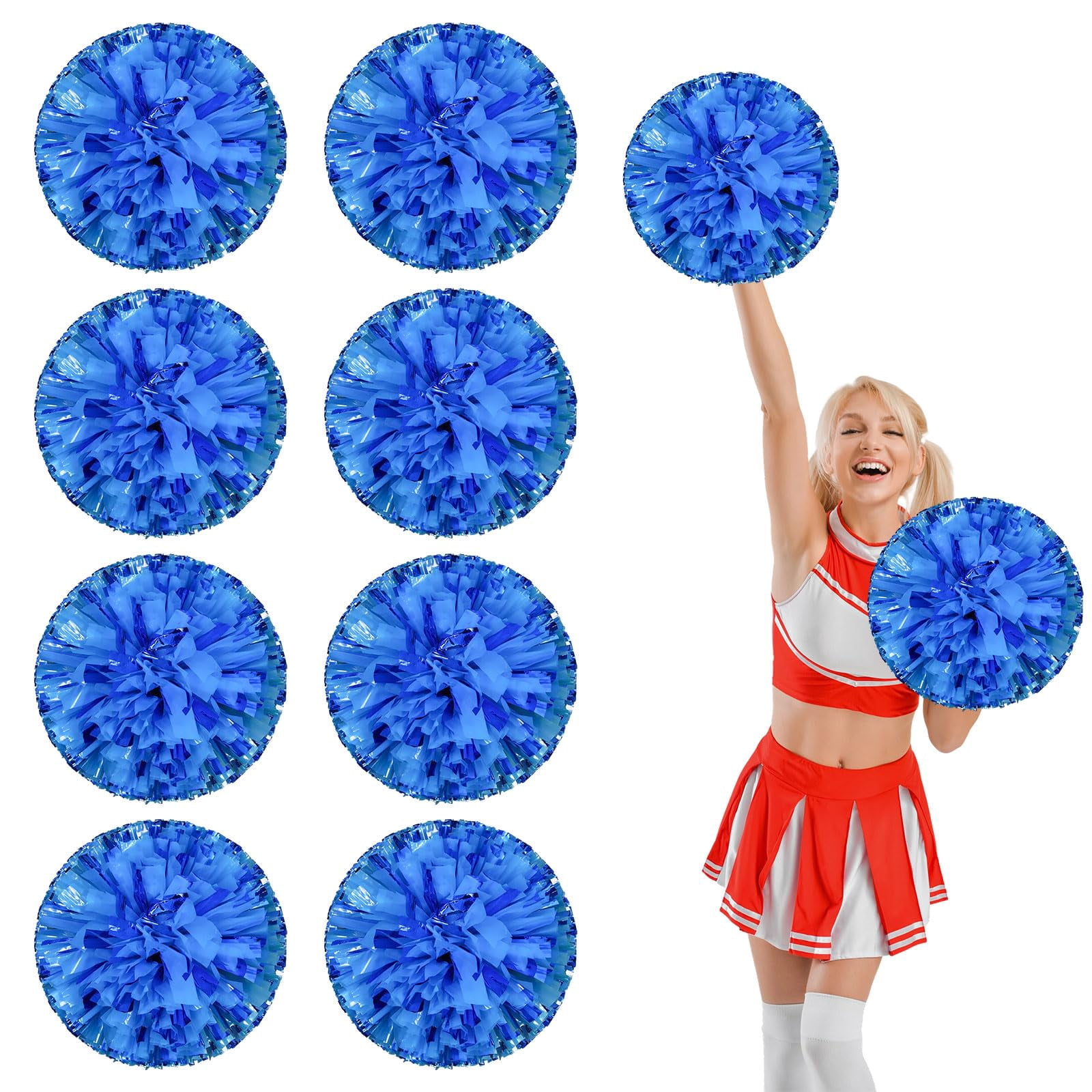 10 Pcs Cheerleading poms,pom poms Cheerleading with Finger Holes Cheer Pom Pomsfor Dance, Matches, Team Spirit Sports