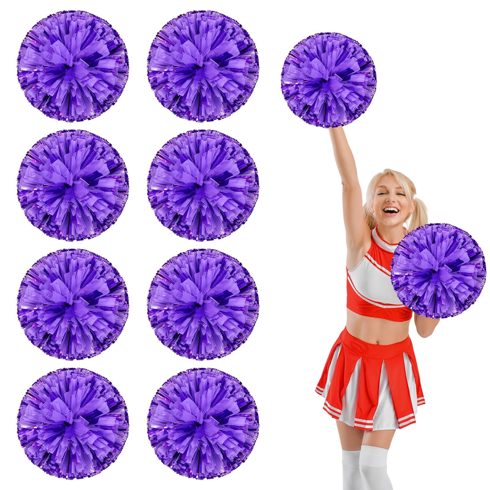 10 Pcs Cheerleading poms,pom poms Cheerleading with Four Finger Payment Cheer Pom Pomsfor Dance, Matches, Team Spirit Sports
