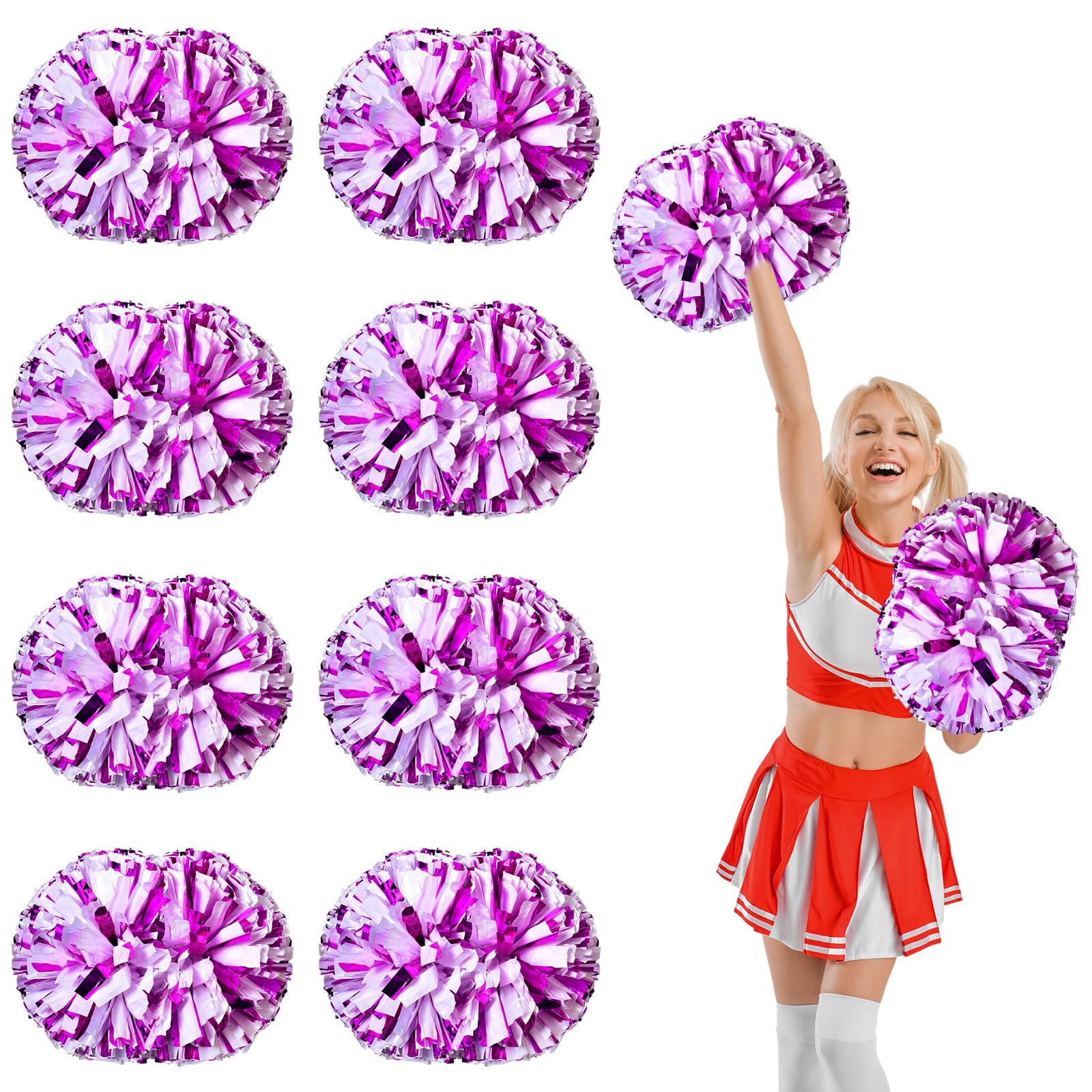 10 Pcs Cheerleading poms,pom poms Cheerleading with Handle Style Cheer Pom Pomsfor Dance, Matches, Team Spirit Sports