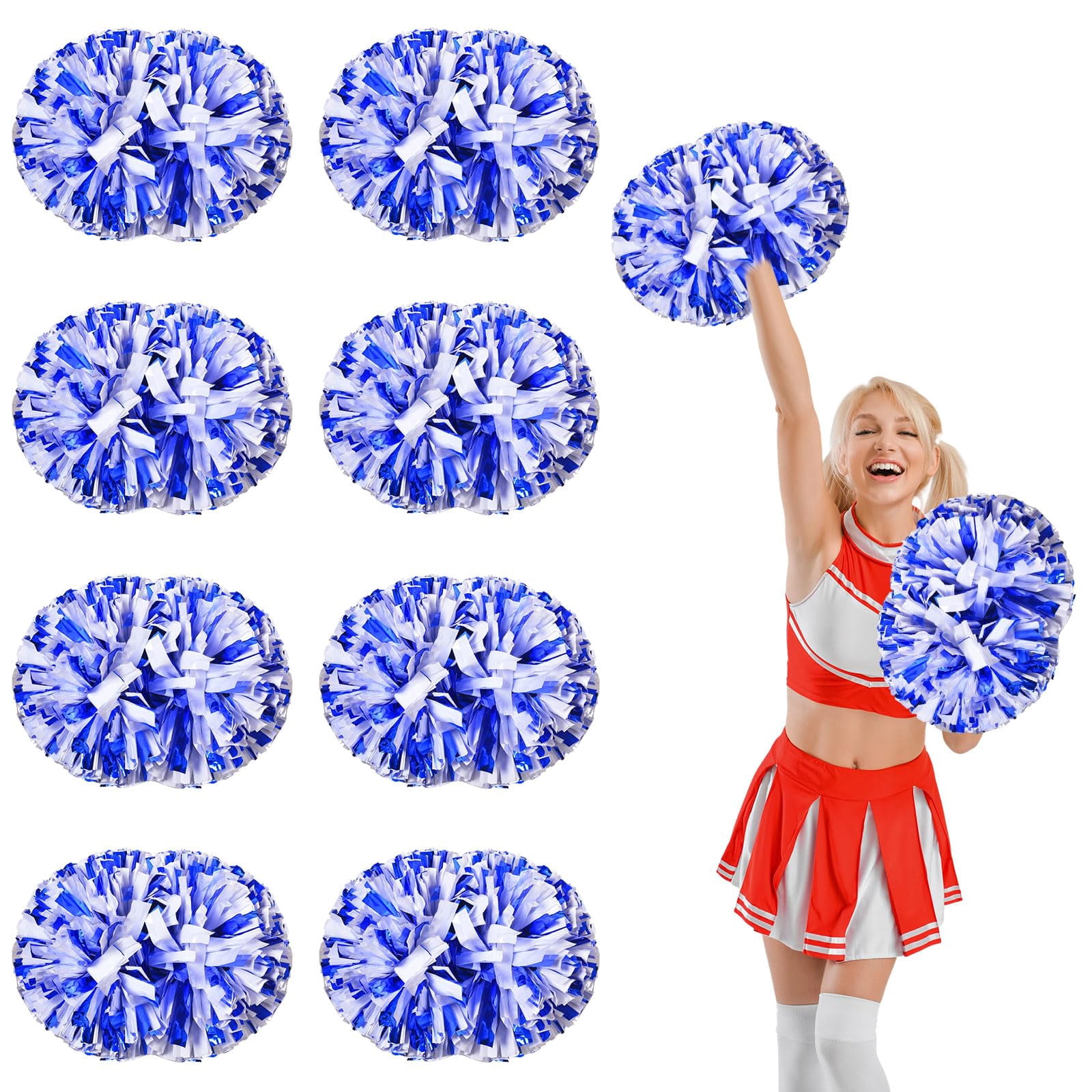 10 Pcs Cheerleading poms,pom poms Cheerleading with Handle Style Cheer Pom Pomsfor Dance, Matches, Team Spirit Sports