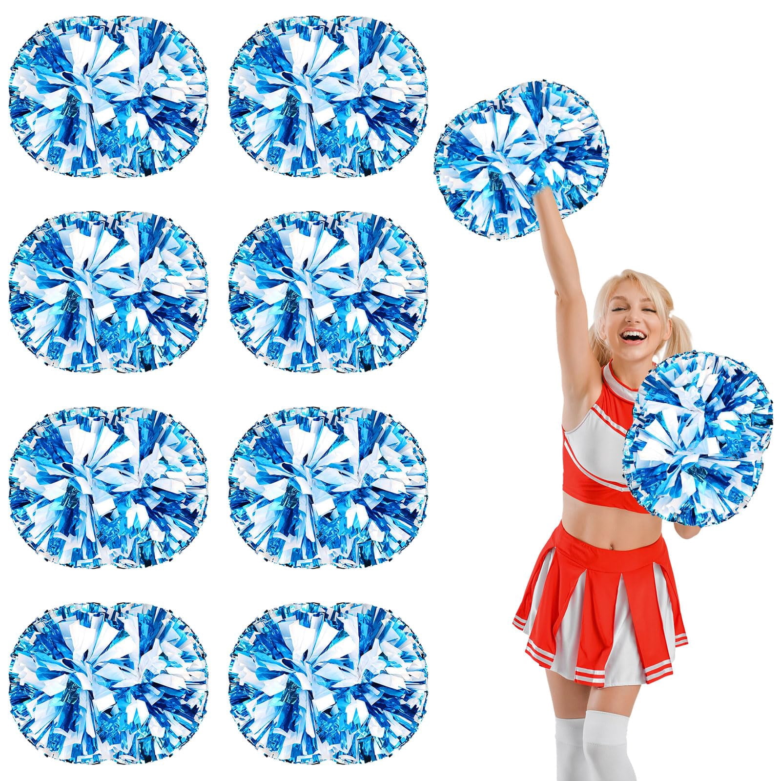 10 Pcs Cheerleading poms,pom poms Cheerleading with Handle Style Cheer Pom Pomsfor Dance, Matches, Team Spirit Sports