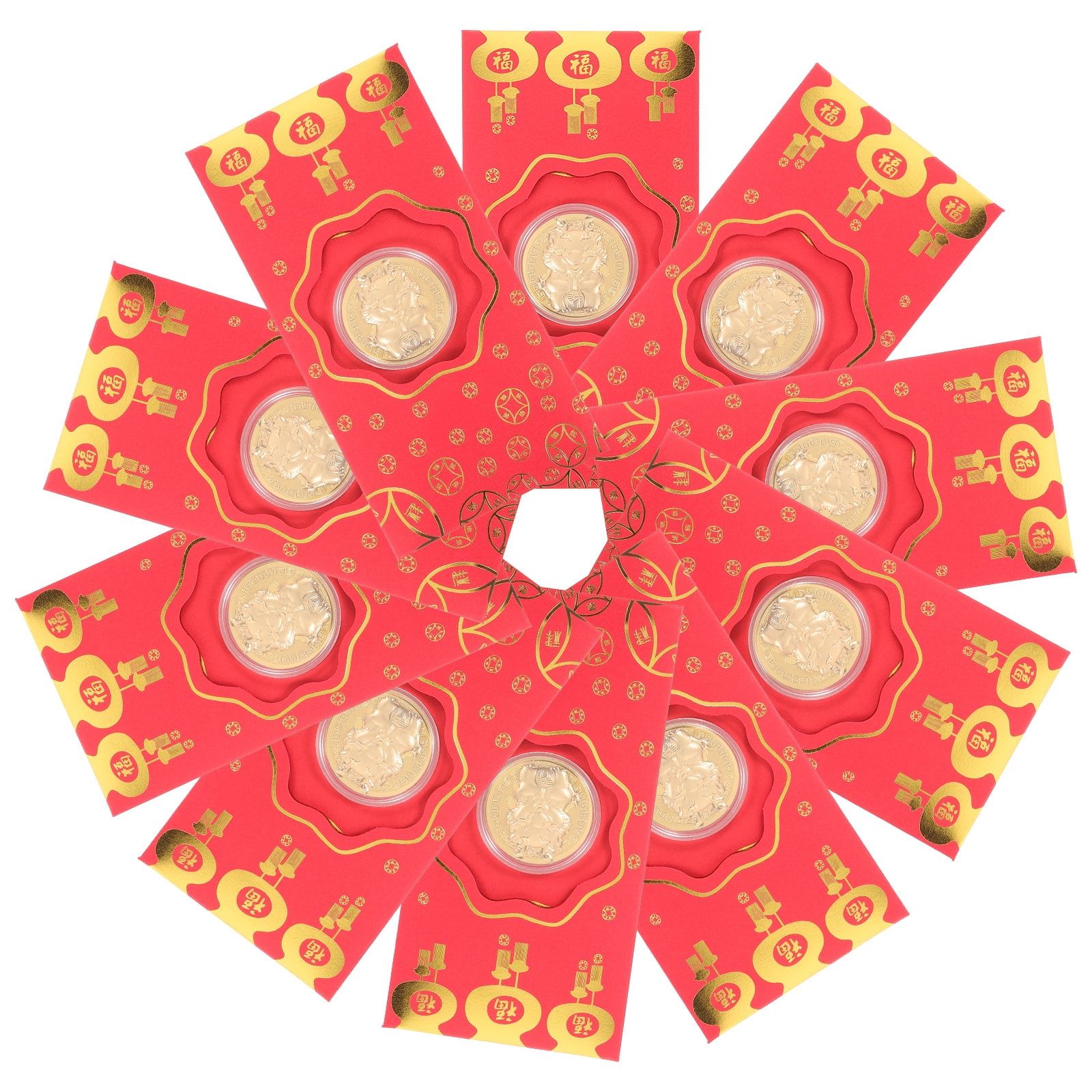10 Pcs Chinese Red Envelopes Lucky Money to Attract Wealth