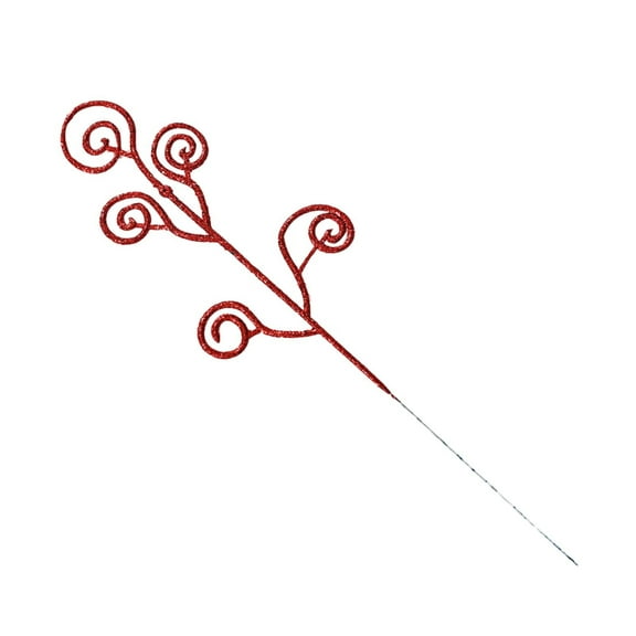 10 Pcs Christmas 12" Artificial Glitter Candy Stems Ornaments Curly Sprays Picks Decorative Twigs Sticks for Xmas Tree Wreath DIY Crafts Vase Filler Home