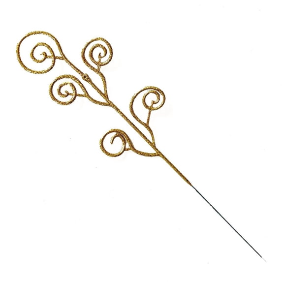 10 Pcs Christmas Artificial Glitter Candy Stems,Decorative Sticks,11.81 Inch Glitter Christmas Picks,Curly Sprays Twigs for Xmas Tree Branches Vase Fillers Crafts Wreath Garland Party Decor,Orange