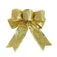 thumbnail image 1 of 10 Pcs Christmas Bow Decorations,6.3" x 8.6" Velvet Glitter Christmas Bow,Glitter Holiday Bows with Sequin Ties for Xmas Tree,Halloween,Wreath,DIY Crafts,Gift Wrapping,Party Decor Ornaments(Gold), 1 of 7