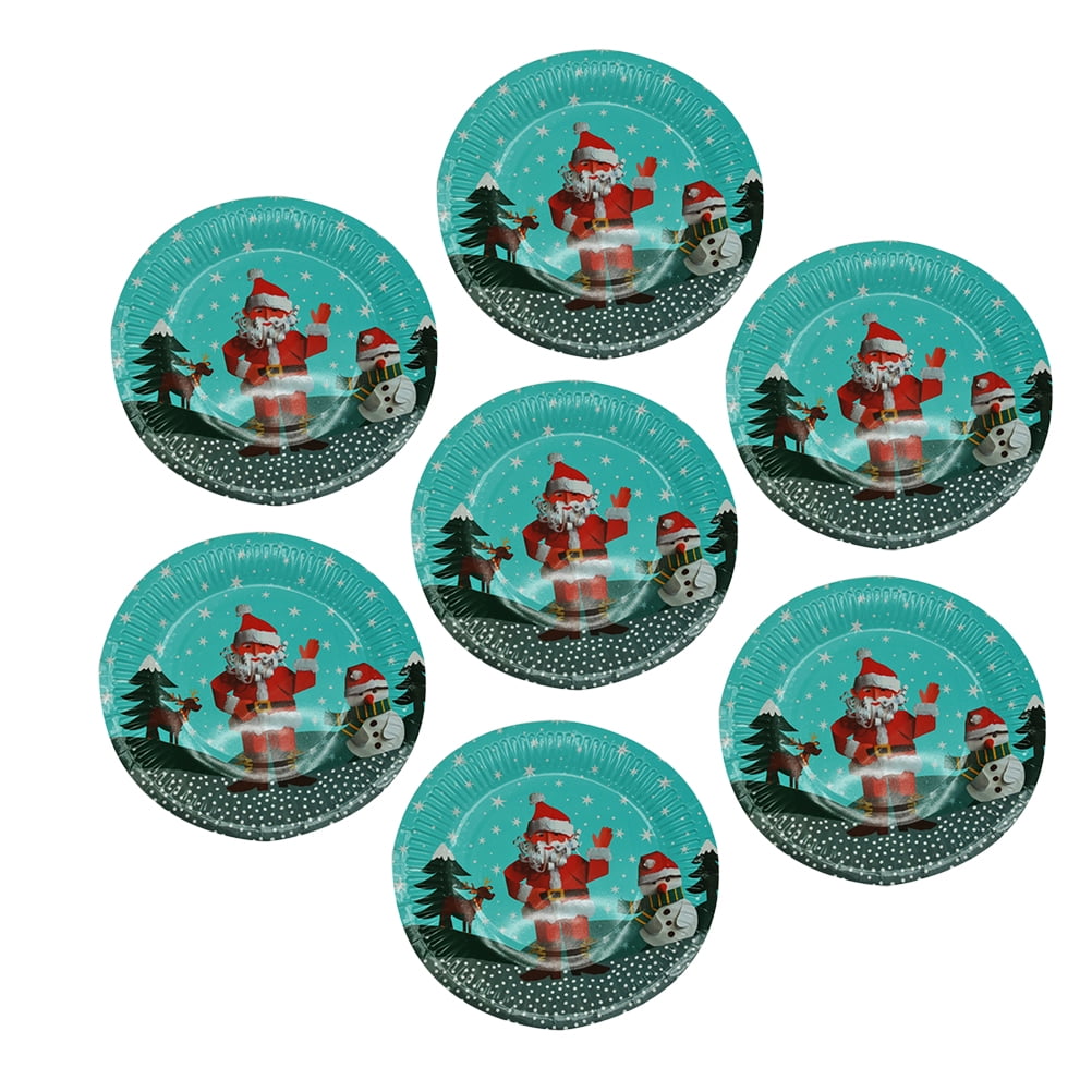 10 Pcs Christmas Disposable Paper Tray Cardboard Round Cake Circle Base Dessert Fruit Dish