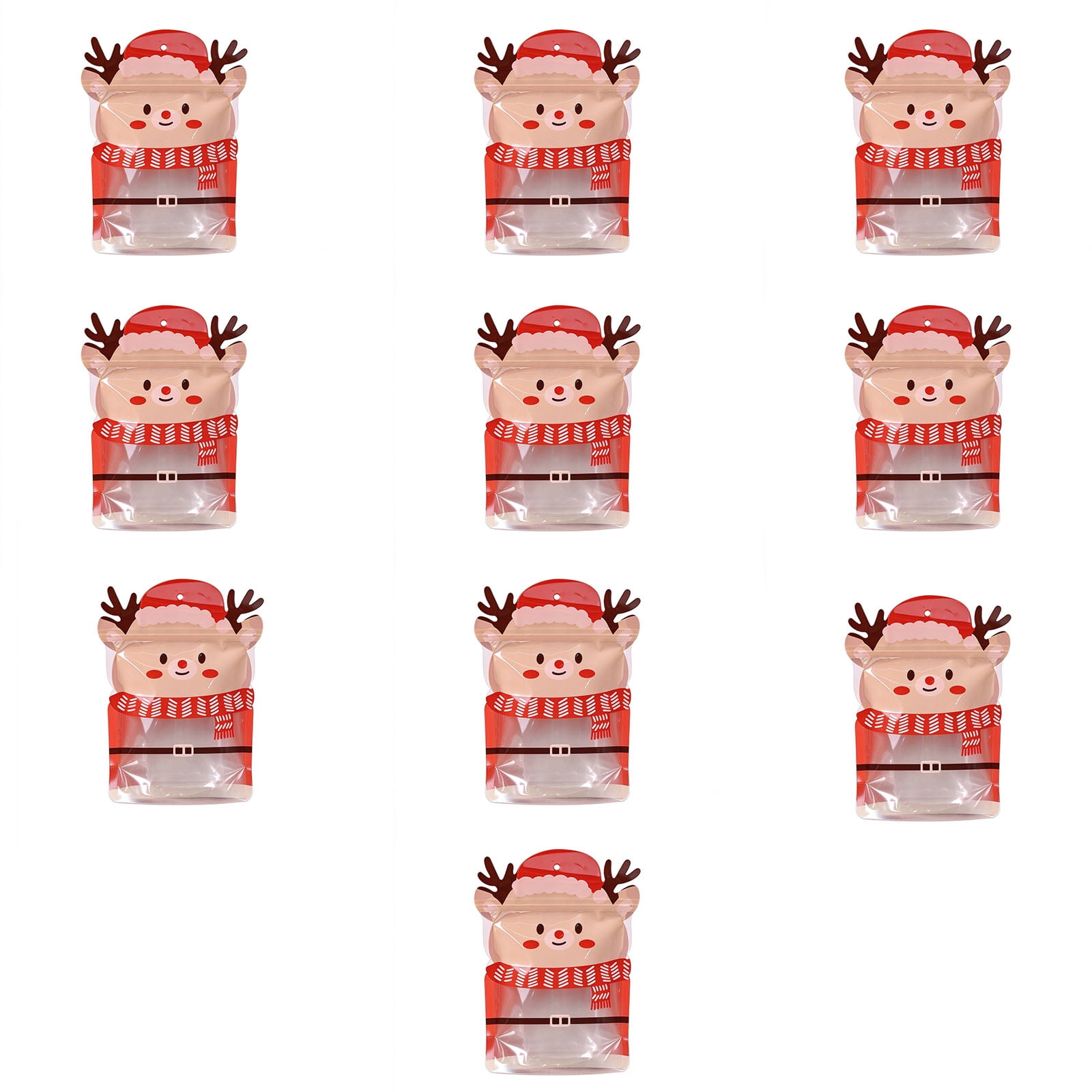 Cooked Chicken Packaging 10 Pcs Christmas Gift Bags with Zip Seal, Festive Treat Sacks for ...