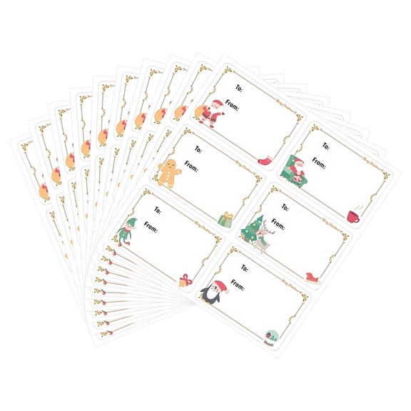 10 Pcs Self-Adhesive Gift Tagged Sticker To and From Christmas Present Labels