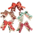 10 Pcs Christmas Mini Burlap Bow Checkered Bows Gingham Ribbon Bows