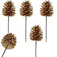 thumbnail image 1 of 10 Pcs Christmas Pine Cones Picks,3.15-3.95 Inch Natural Pine Cones,Christmas Pinecones for Vase & Bowl Fillers, Gold Pine Cones for Christmas Tree, Holiday Wreath Ornaments DIY Craft Decorations, 1 of 7