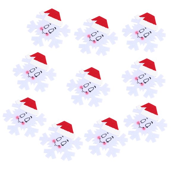 NIAIZEK 10-Pack Snowflake Felt Heat Insulation Cup Mats for Holiday Table Decor