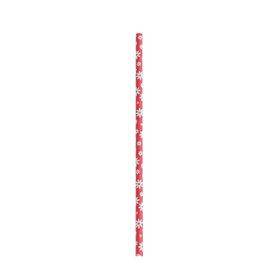 10 Pcs Christmas Straws, Winter Paper Straws, Snowflake Straws, Disposable Xmas Straws, Red Drinking Straws wiith Snowflake Pattern for Winter Holiday Beverage Cocktail Birthday Home Party Supplies