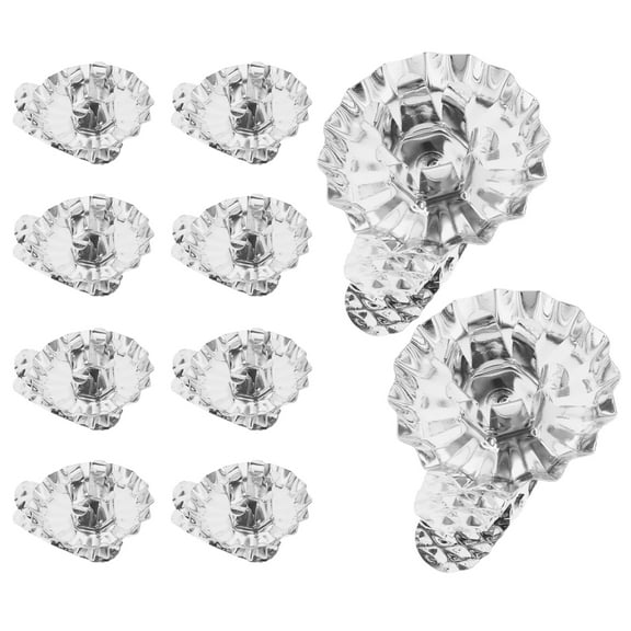 10 Pcs Christmas Wrought Iron Candle Clip Holder Metal Cup Base (gold Dovetail Clip) 10pcs Light Clips Ornament for Tree Decorations LED Adorn Taper Holders Lovely Candleholders