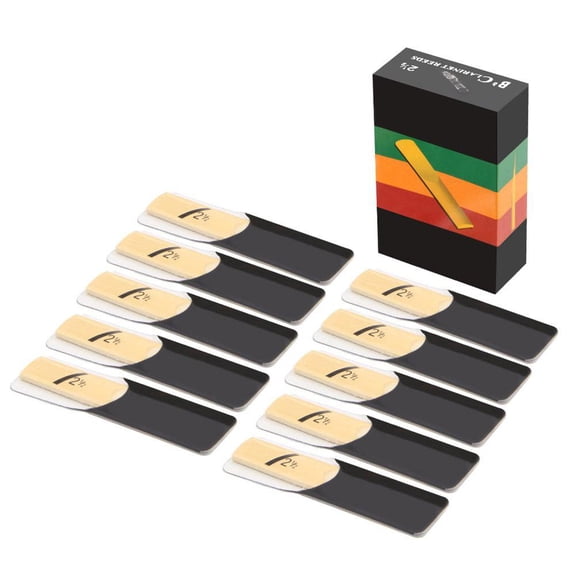 10 Pcs Clarinet Reeds - Strength 1.5, 2.0, 2.5, 3.0, 3.5, 4.0 - B Flat Traditional Reeds for Clarinet, Durable Reed Set