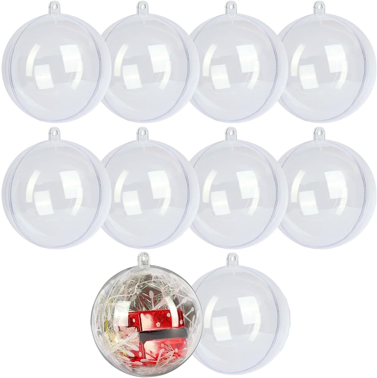 10 Pcs Clear Christmas Ornaments,Plastic Fillable Ornaments Ball for ...