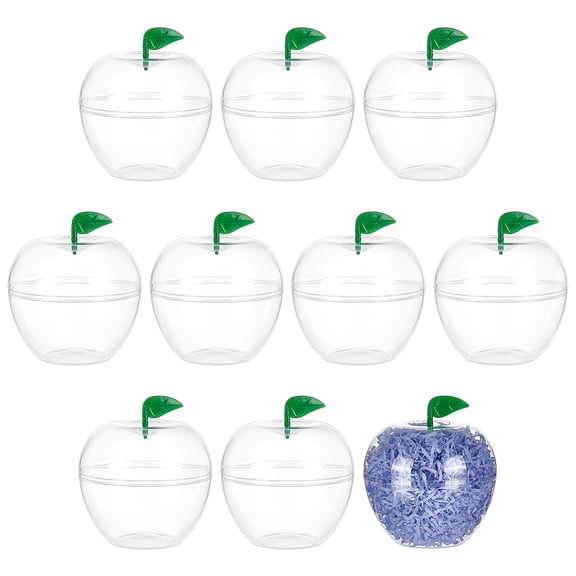 10 Pcs Clear Container Plastic Shaped Candy Jar with Lid Transparent Gift Box for Wedding Birthday Party Favor Christmas Decorations Supplies