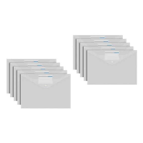 10 Pcs Clear File Folders Document Wallets Document Folders File Bag Document Bag A4 File Organiser Office Supplies