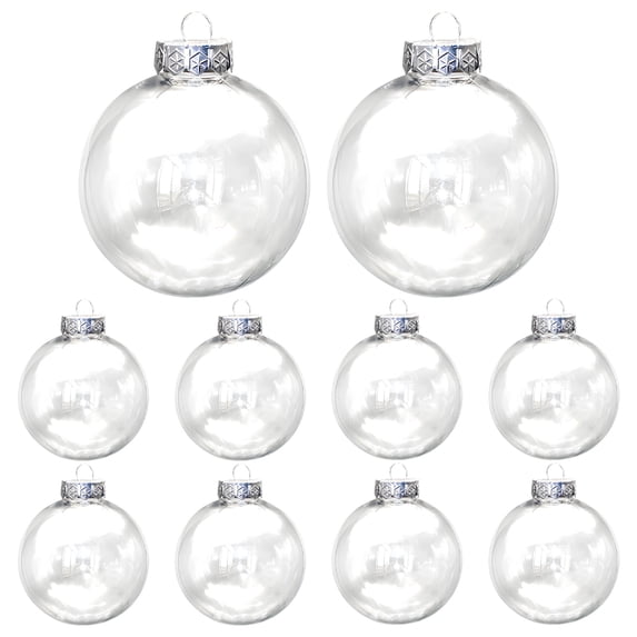 Printable Loop Border 10 Pcs Clear PET Plastic Christmas Ornament Balls, 3.1 in / 8 cm ...