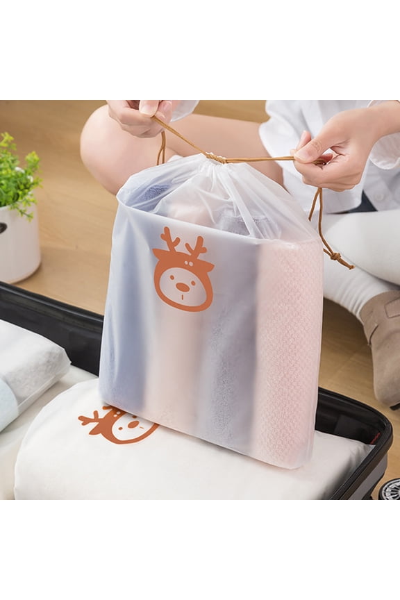 10 Pcs Clear Plastic Drawstring Bags Shipping Shoe Bags for Clothes Waterproof PEVA Pouch for Travel and Closet Storage Travel Size Toiletries Organizer 10x7in Breathable Dust Handbags(A)