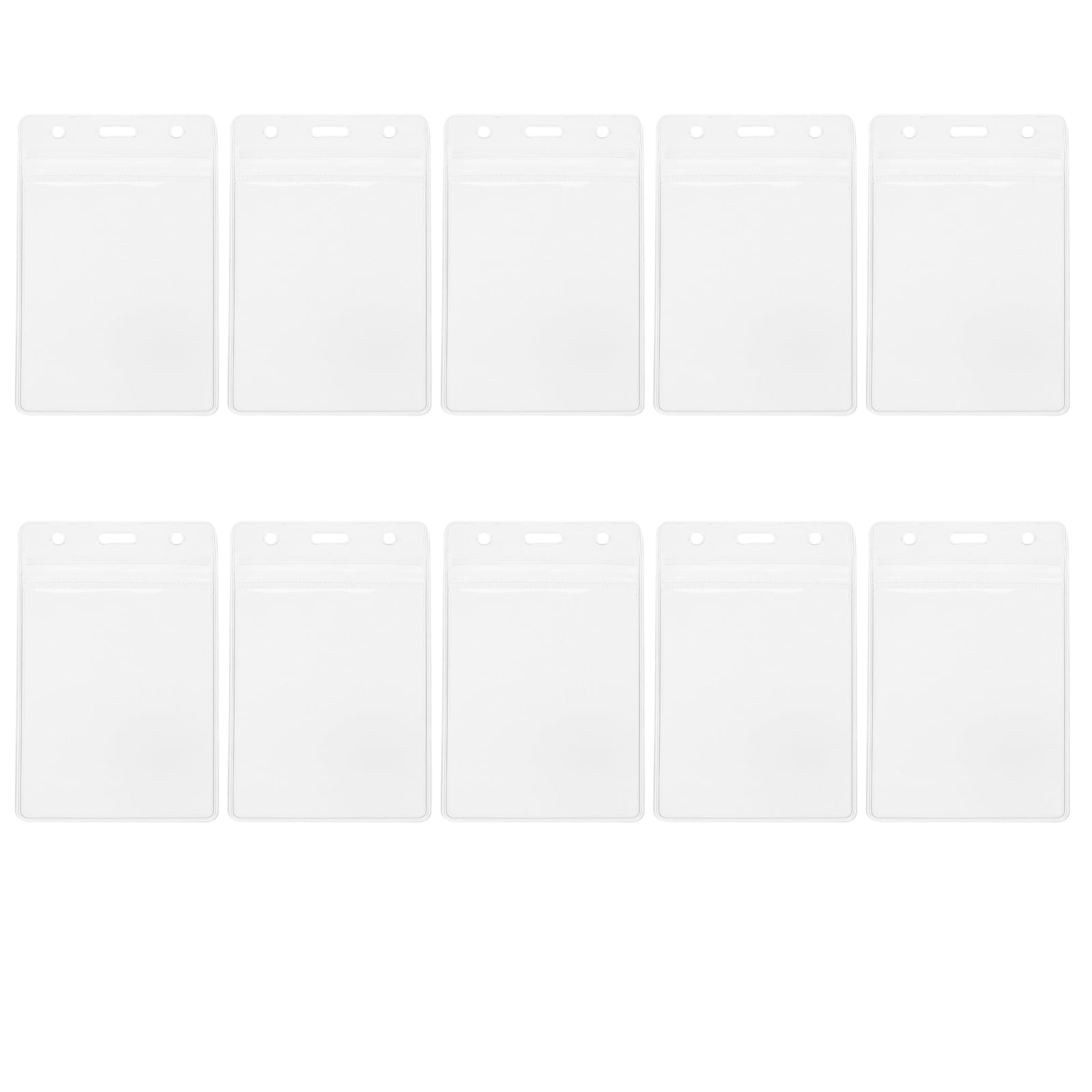 10 Pcs Clear Wallet Card Holder Name Badge Work Permit Cover Lanyard Id