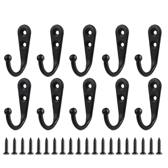 Puro Robe Hook 10 Pcs Coat Hooks Wall Hooks with 20 Screws for Hanging,Heavy Duty ...
