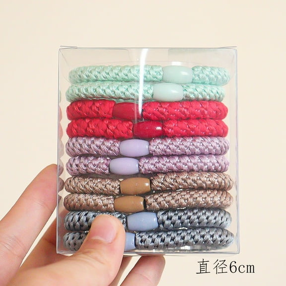 10 Pcs Colored Braided Hair Ties Soft Rubber Hair Ties No Damage High Elastic Rubber Hairs Band Fashion Ponytail Holders Cute Gift for Girls Thick Straight/Curly Hairs