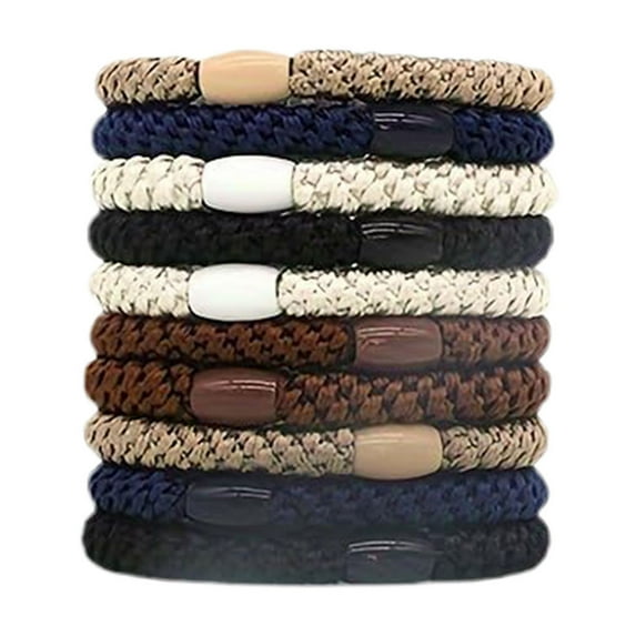 10 Pcs Colored Braided Hair Ties Soft Rubber Hairs Band Sweet Color Elastic Hair Ties Fashion Ponytail Holders Cute Gift for Girls Thick Straight/Curly Hairs
