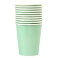 thumbnail image 1 of 10 Pcs Colored Paper Cups Party Paper Cups 9 Oz Disposable Small Paper Cups Birthday Disposable Paper Cups Party Cups Drinking Cups for Party, DIY and Holiday, 2.95x3.15 Inch, Green, 1 of 4