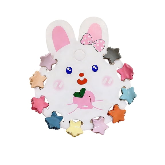 10 Pcs Colorful Mini Flower Hair Clips Set,Small Hair Clips Mini Hair Claw Clip Bunny Ear Hair Clip Cute Jaw Clips Hair Pins Hair Barrettes Tiny Flower Hair Accessories for Women