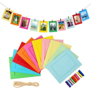 Juvale 50 Pack Colorful 4x6 Paper Picture Frames, Cardboard Photo Easels for DIY, Classroom Crafts, 10 Rainbow Colors