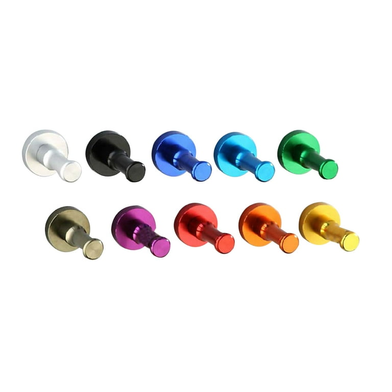 10 Pcs Colorful Wall Hooks with Screws Solid Hook Doebel Aluminium Towel Holder for Shower Bathroom Kitchen Random Color Walmart