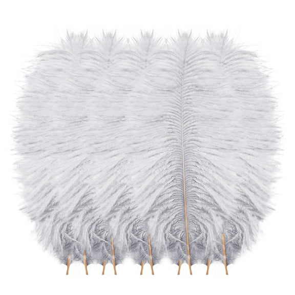 10 Pcs Colourful Plumage for Wedding Party Flower Arrangement Home Decoration Diy Middle Floating Plume for Hair Clothing Craft Decoration Plumage, DIY Crafts Home Party Decoration(Grey,8x1")