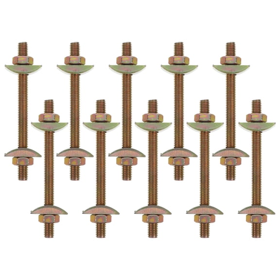 10 Pcs Threaded Rivet Connectors for Tabletop Hardware, Countertop Joint Fasteners, Golden Finish