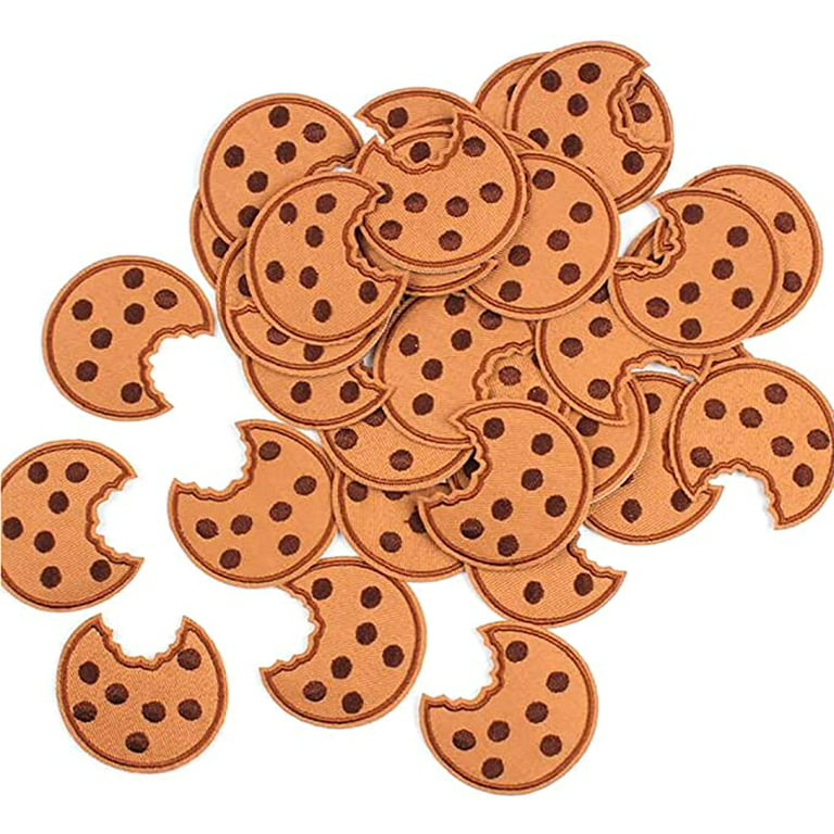 10 Pcs Cookie Embroidered Iron On Patches, Cute Cookie Appliques Patches,  Sew Decoration Heat Transfer Embroidery Stickers for DIY  T-Shirt,Jeans,Bags,Repair the Hole Stick 