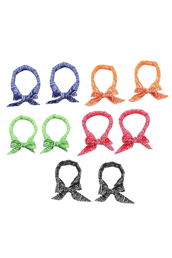 Embroidered Polyester-cotton and resin Neckerchief Assorted Multicolor (10 Count)