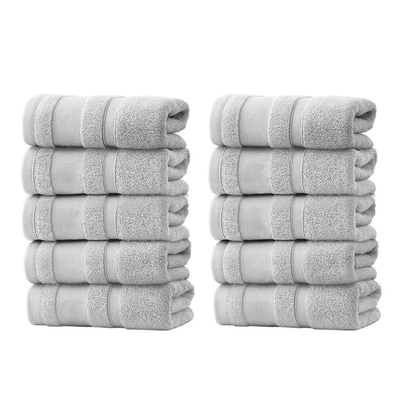 10 Pcs Cotton Bath Towels Set Gray Soft Thick Absorbent Towels for Bathroom Spa Pool Beach College Dorm Gift